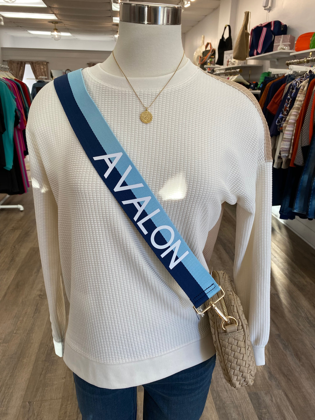 Ahdorned - AVALON Blue/Nvy Striped Strap: White