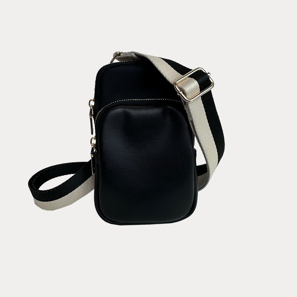 Ahdorned - Janet Nylon & Vegan Crossbody Bag: Black - Shorely Chic Boutique