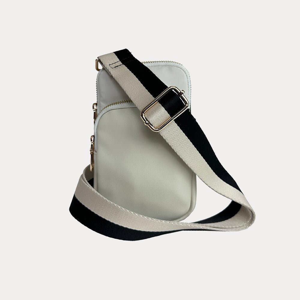 Ahdorned - Janet Nylon & Vegan Crossbody Bag: Cream - Shorely Chic Boutique