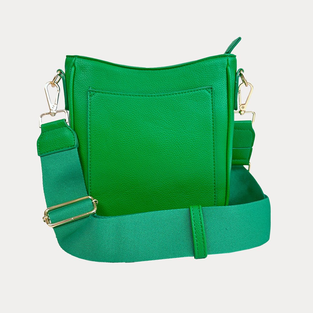 Ahdorned - Madelyn Vegan Pebble Leather Messenger: Kelly - Shorely Chic Boutique