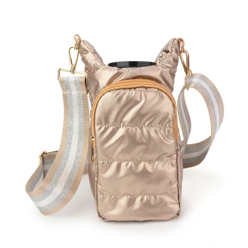 Babs + Birdie: The Capri | Tumbler Carrier Crossbody: Gold - Shorely Chic Boutique