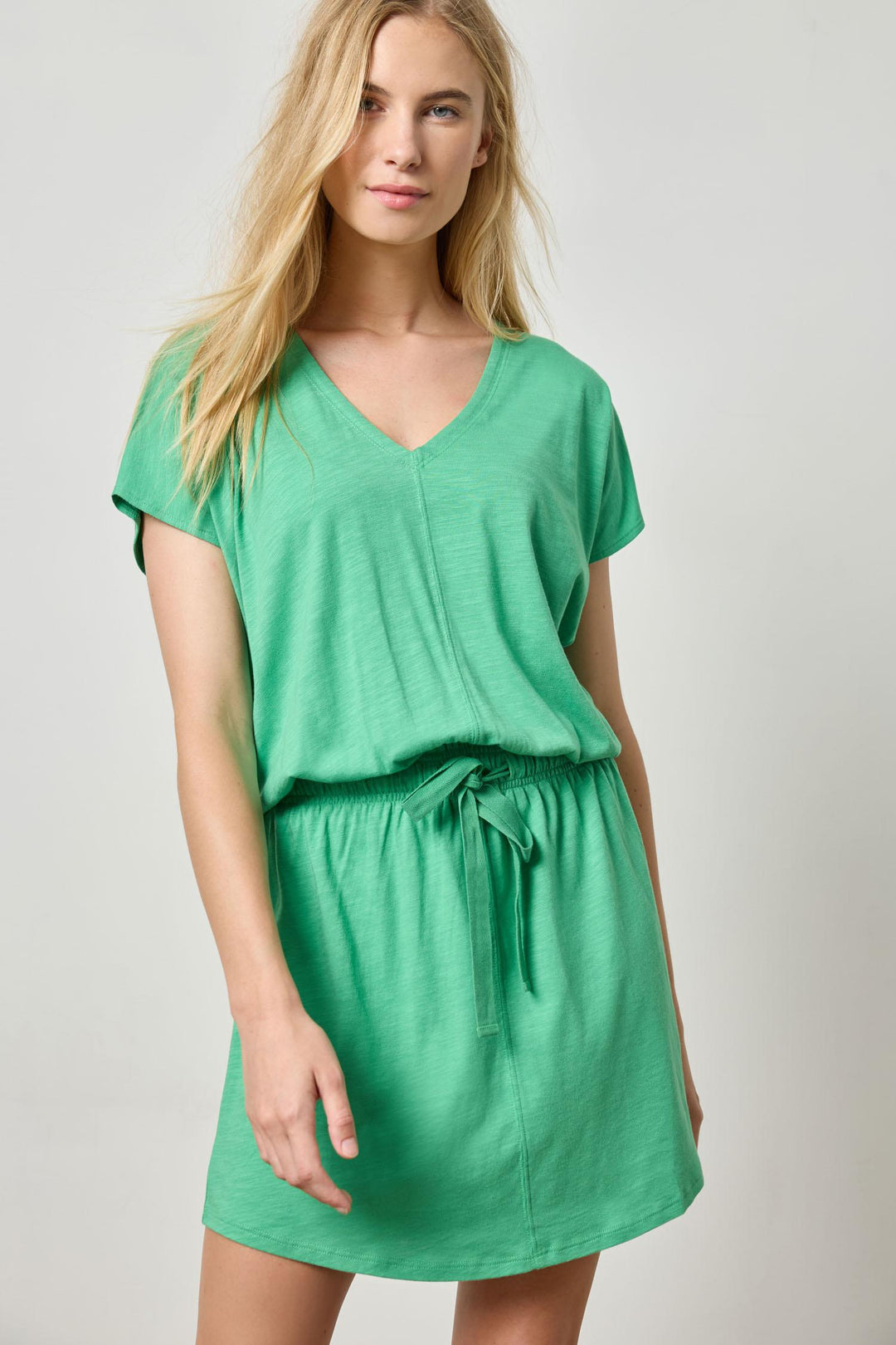 Lilla P - Elastic Waist V-Neck Dress: Julep