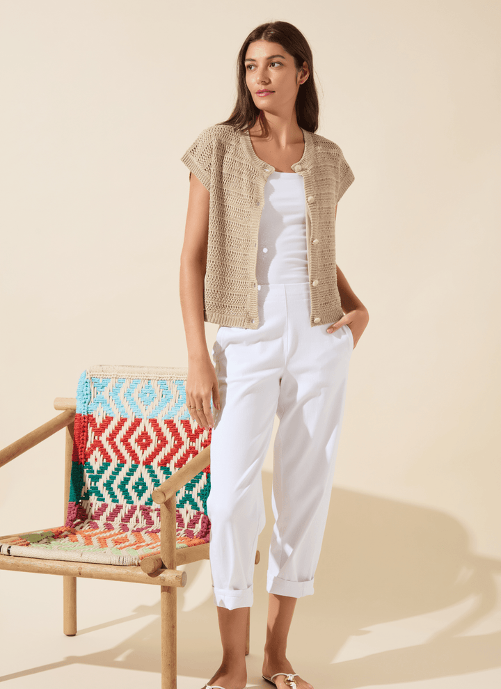 Lysse - Brisa Linen Mesh Cap Sleeve Cardi: Linen - Shorely Chic Boutique