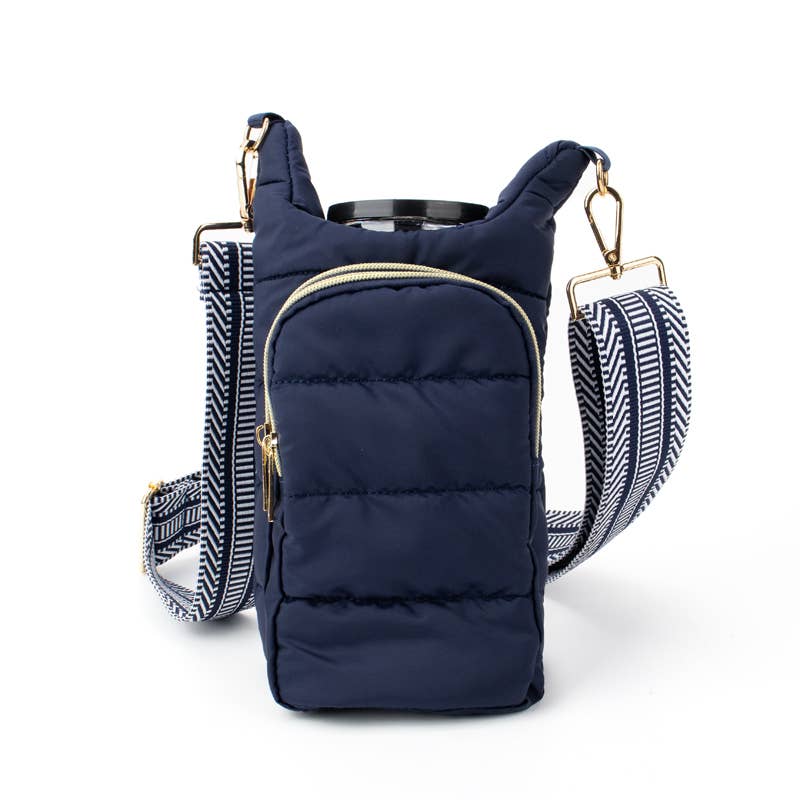 The Capri | Tumbler Carrier Crossbody: Navy - Shorely Chic Boutique