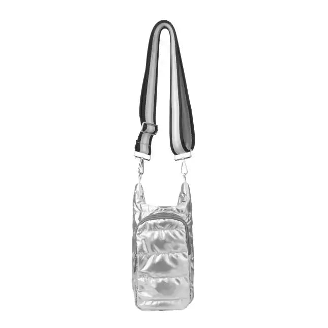 The Capri | Tumbler Carrier Crossbody: Silver - Shorely Chic Boutique