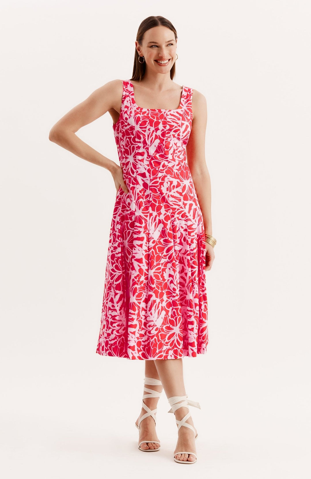 Tyler Boe - Ginny Etched Primrose Dress: Pink Multi - Shorely Chic Boutique