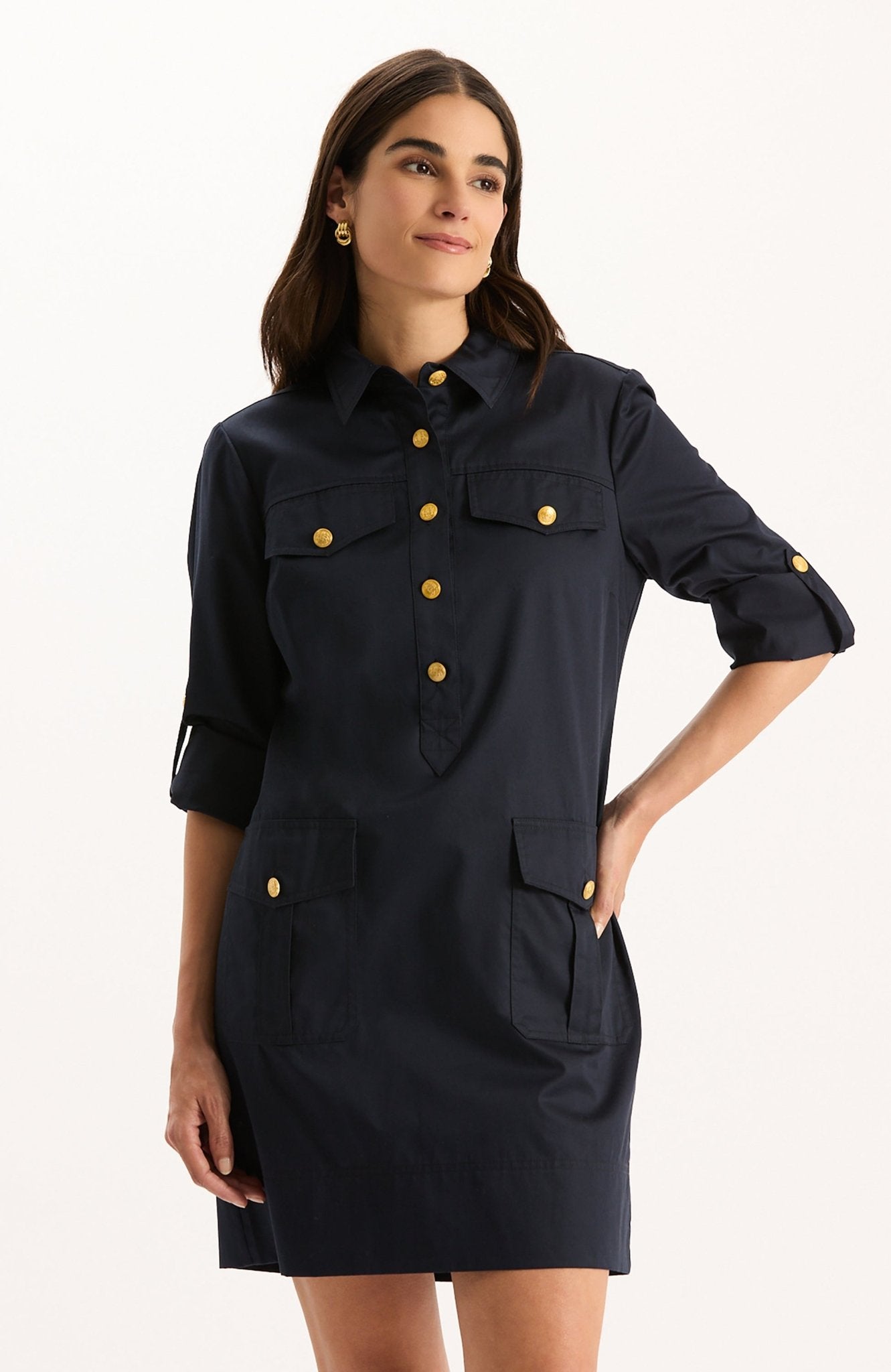 Tyler Boe Rory Cotton Shirtdress Mid Navy 8 / Mid Navy Tyler Boe Rory Cotton Shirtdress Mid Navy 8 / Mid Navy
