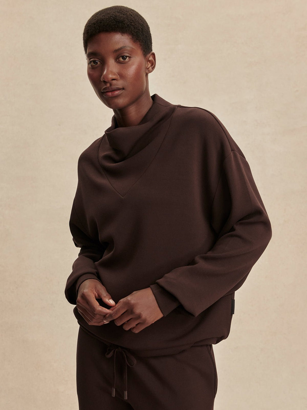 Varley - Betsy Sweat Top: Coffee Bean - Shorely Chic Boutique