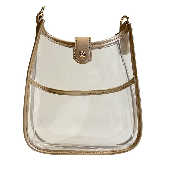 Adhorned - Bailey Game Day Mini Messenger Bag: Clear/Gold - Shorely Chic Boutique