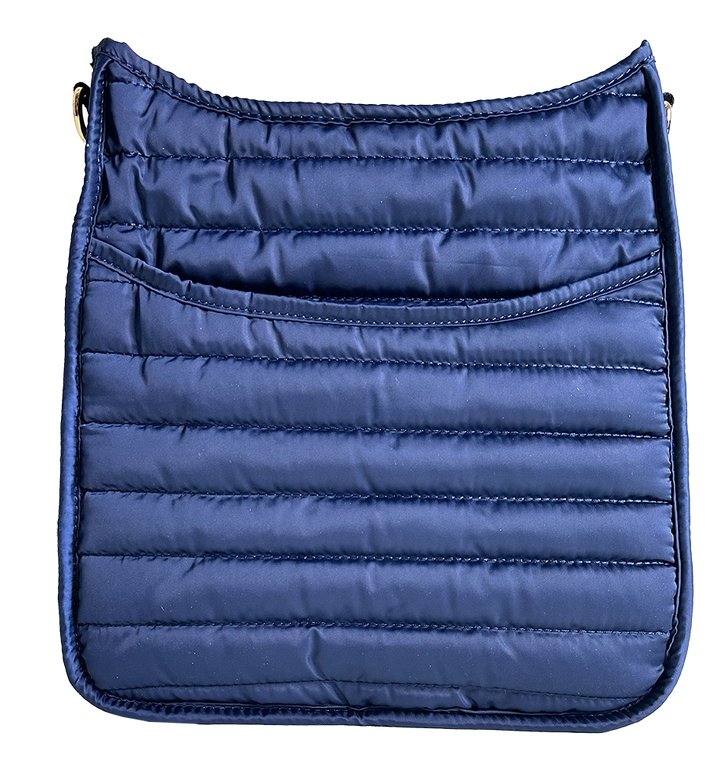 Adhorned - Everly Quilted Puffy Messenger - Navy - Shorely Chic Boutique