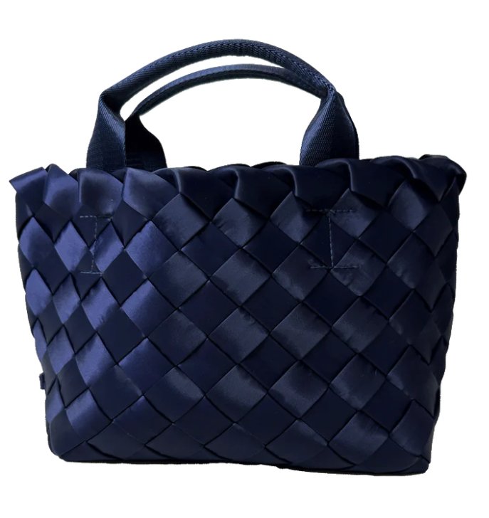 Adhorned - Liz Woven Satin Tote: Navy - Shorely Chic Boutique