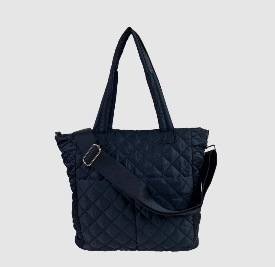 Adhorned - Mabel Quilted Nylon Tote - Black - Shorely Chic Boutique