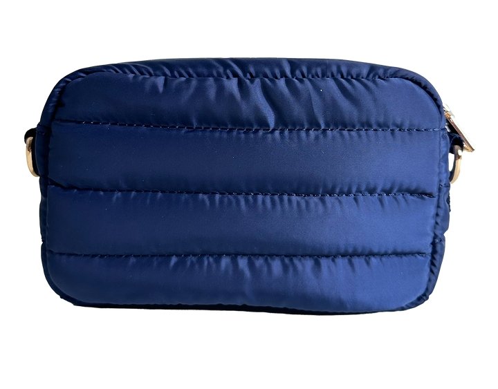Ahdorned - Ella Quilted Puffy Zip Top Bag: Navy - Shorely Chic Boutique