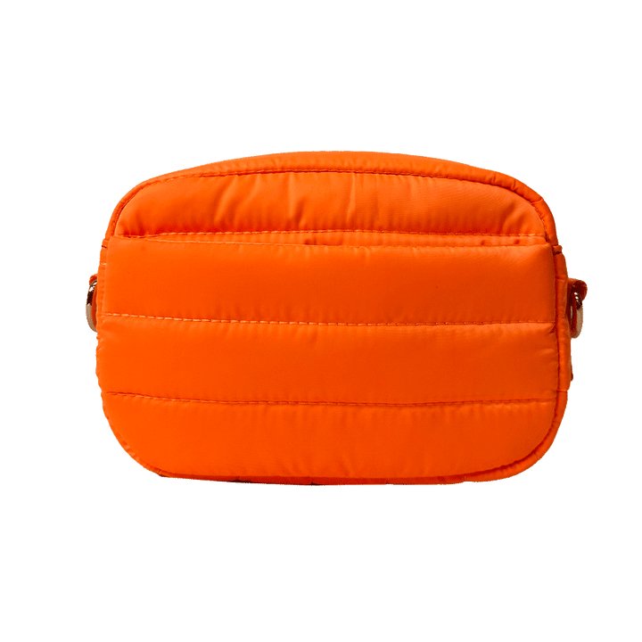 Ahdorned - Ella Quilted Puffy Zip Top Bag: Orange - Shorely Chic Boutique