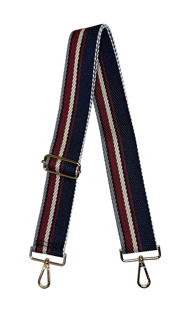 Ahdorned - Multi Stripe Bag Strap: Nvy/Burg/Crm - Shorely Chic Boutique