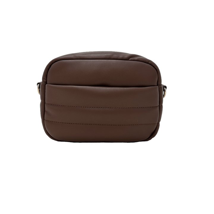 Ahdorned-Sadie Quilted Faux Leather Zip Top Bag (No Strap) - Mocha - Shorely Chic Boutique