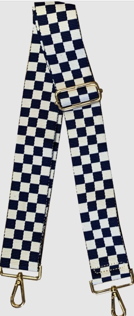 Ahdorned - Tile Patterned Bag Strap: Navy/White - Shorely Chic Boutique