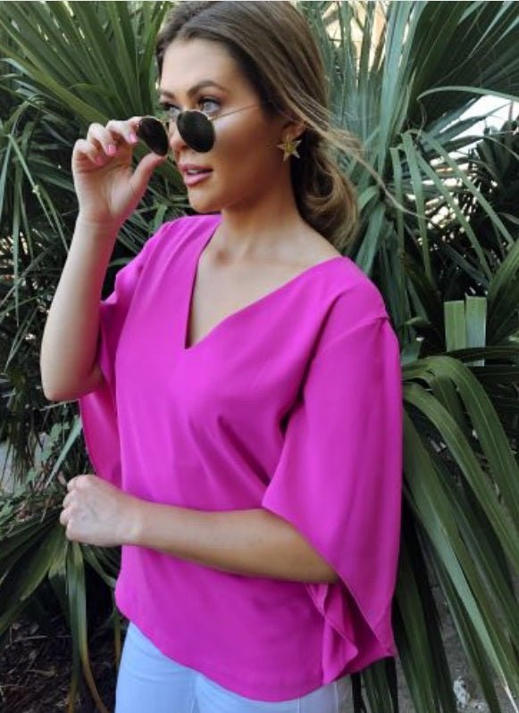 Anna Cate Nina S/S Top Pink - Shorely Chic Boutique
