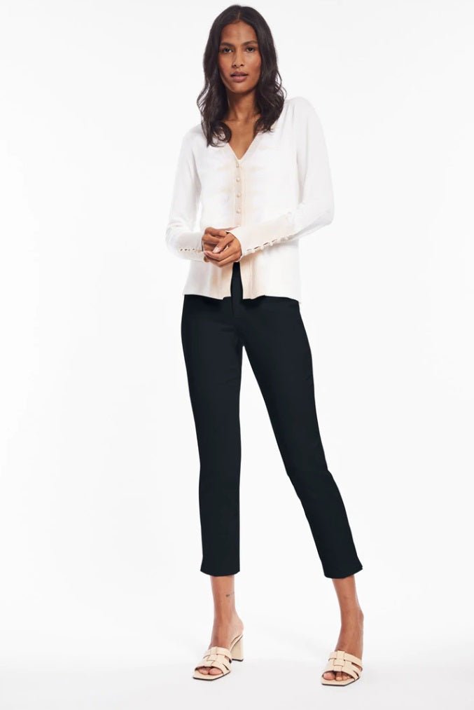 Ecru - Barrow Zip Ankle Cropped Pant: Black - Shorely Chic Boutique