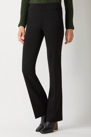 Ecru: Berkeley Straight Leg Pull on Pant: Black - Shorely Chic Boutique