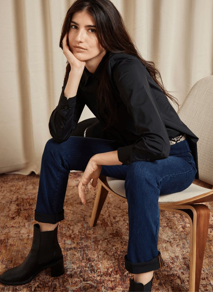 Lysse - Boyfriend Jean (26" Inseam cuffed 30" uncuffed): Indigo - Shorely Chic Boutique