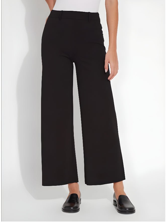 Lysse - Erin Hi Waist Wide Leg Ponte Pant (28" Inseam): Black - Shorely Chic Boutique