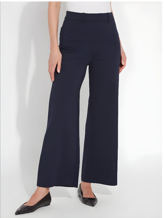 Lysse - Erin Hi Waist Wide Leg Ponte Pant (28" Inseam): Navy - Shorely Chic Boutique