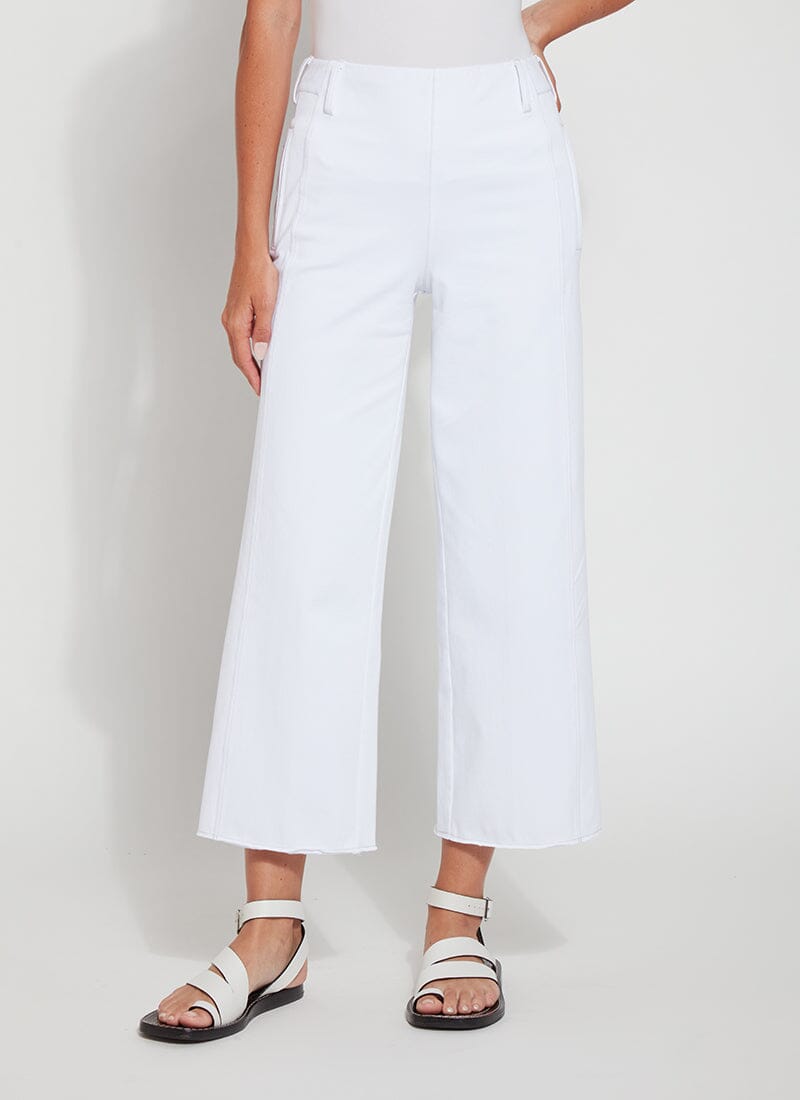 Lysse - Payton Wide Leg Crop (26" Inseam): White - Shorely Chic Boutique