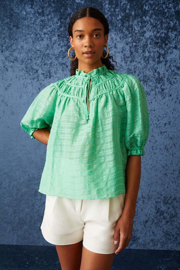 Marie Oliver - Finley Elbow Slv Top: Matcha - Shorely Chic Boutique