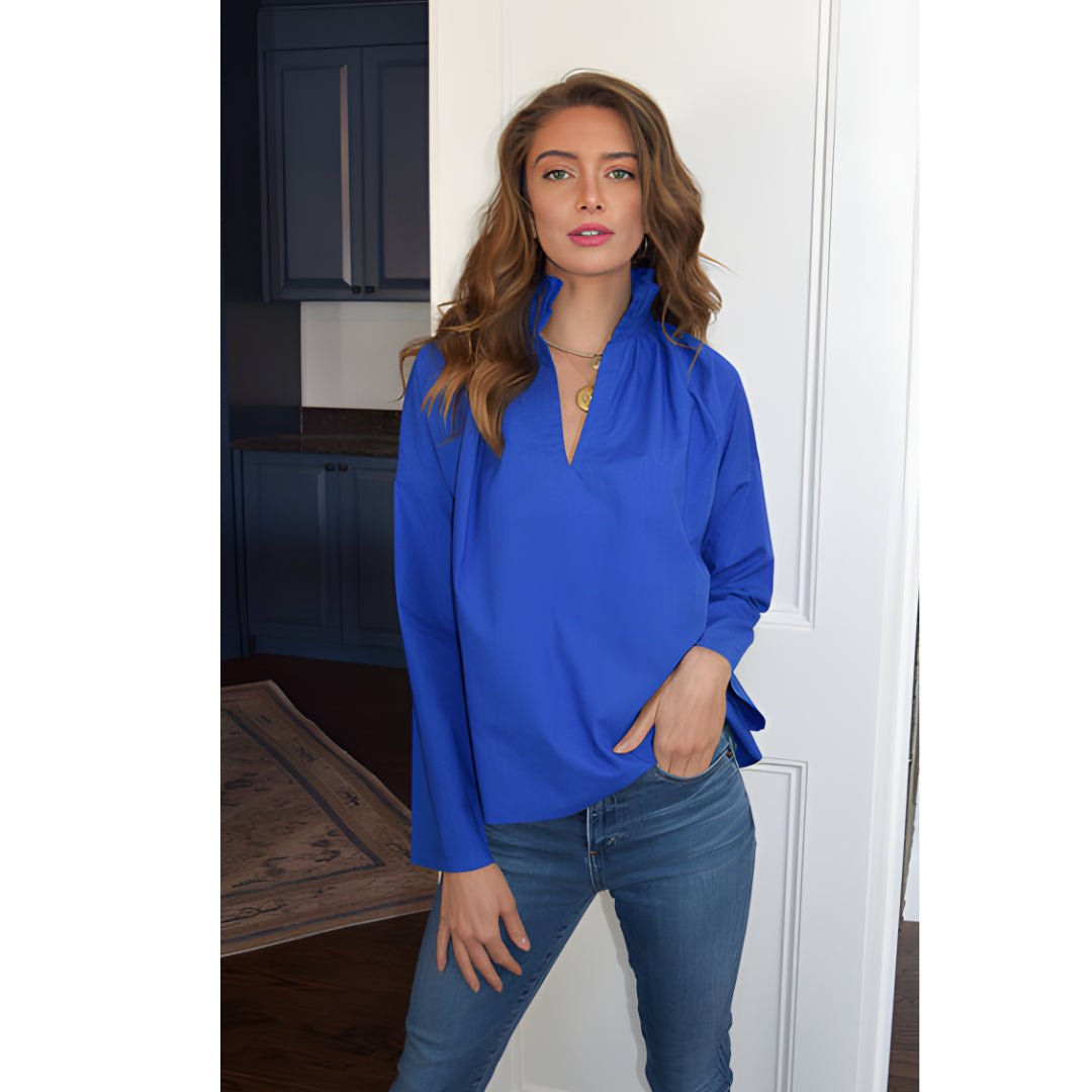 Never A Wallflower - Vicki L/S Top: Cerulean Blue - Shorely Chic Boutique