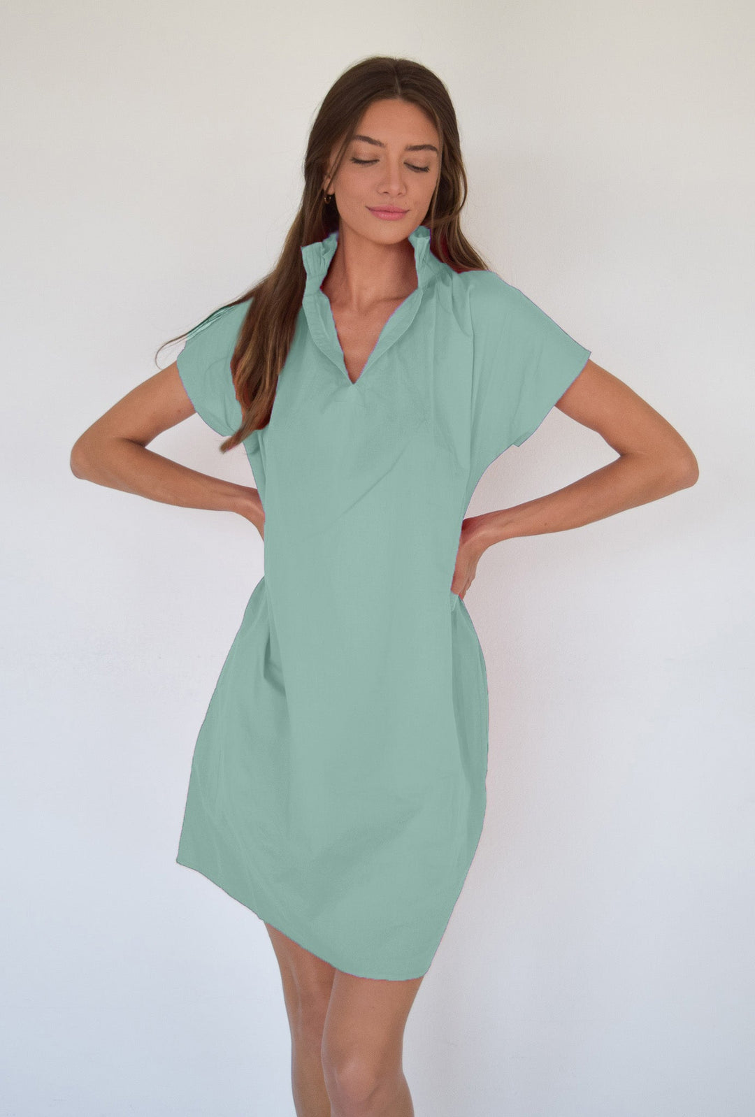 Never A Wallflower - Vicki S/S Dress: Seafoam - Shorely Chic Boutique