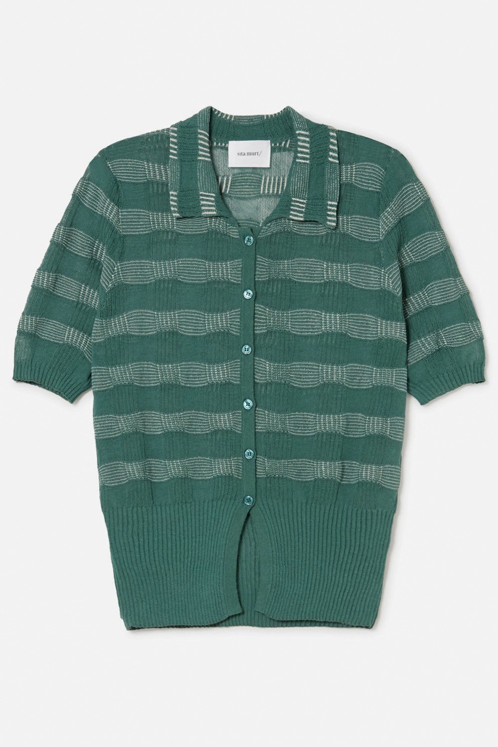 Sita Murt - Knitted Check Shirt: Green - Shorely Chic Boutique