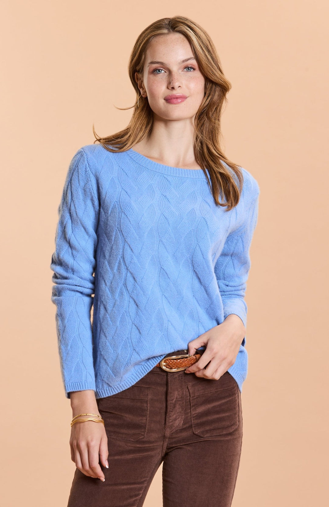 Tyler Boe - Cashmere Wave Stitch Sweater - Sea Blue - Shorely Chic Boutique