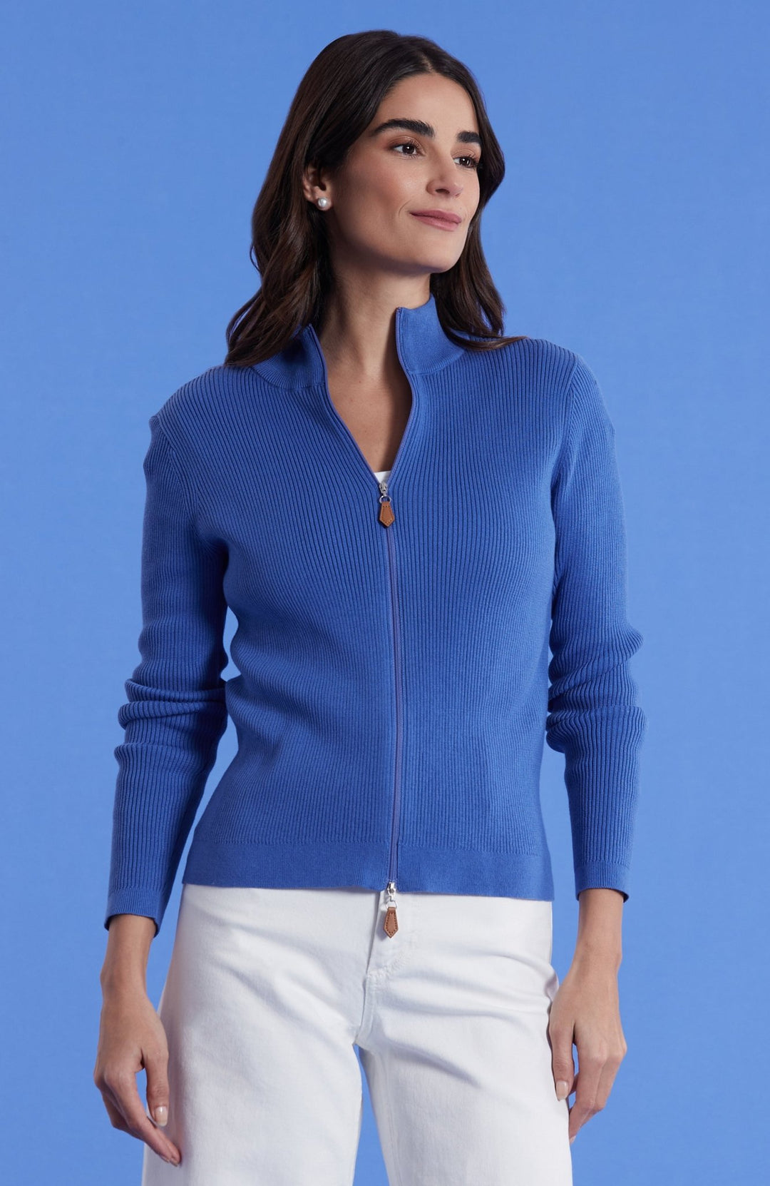 Tyler Boe - Cotton Ribbed Cardigan Sweater: Bermuda Blue - Shorely Chic Boutique