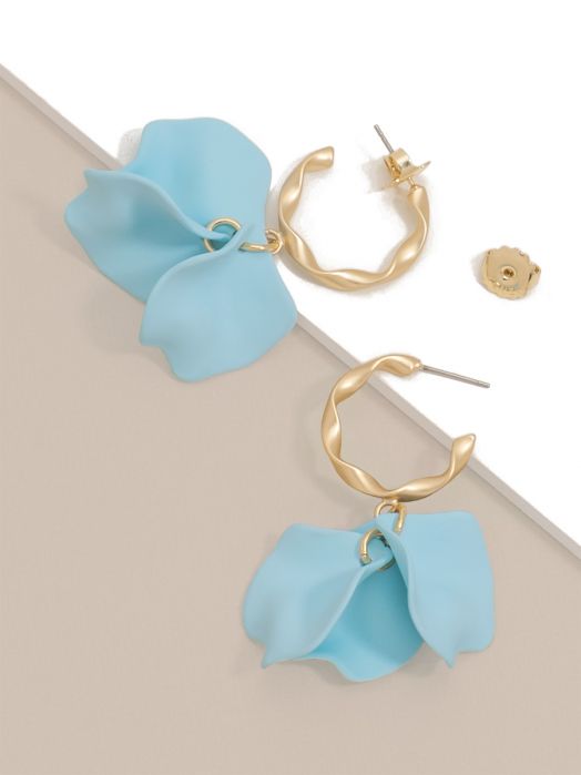Zenzii - Matte Resin Petal Drop Earring: Light Blue - Shorely Chic Boutique