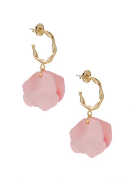 Zenzii - Matte Resin Petal Drop Earring: Pink - Shorely Chic Boutique