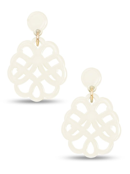 Zenzii - Resin Drop Web Earring: White - Shorely Chic Boutique
