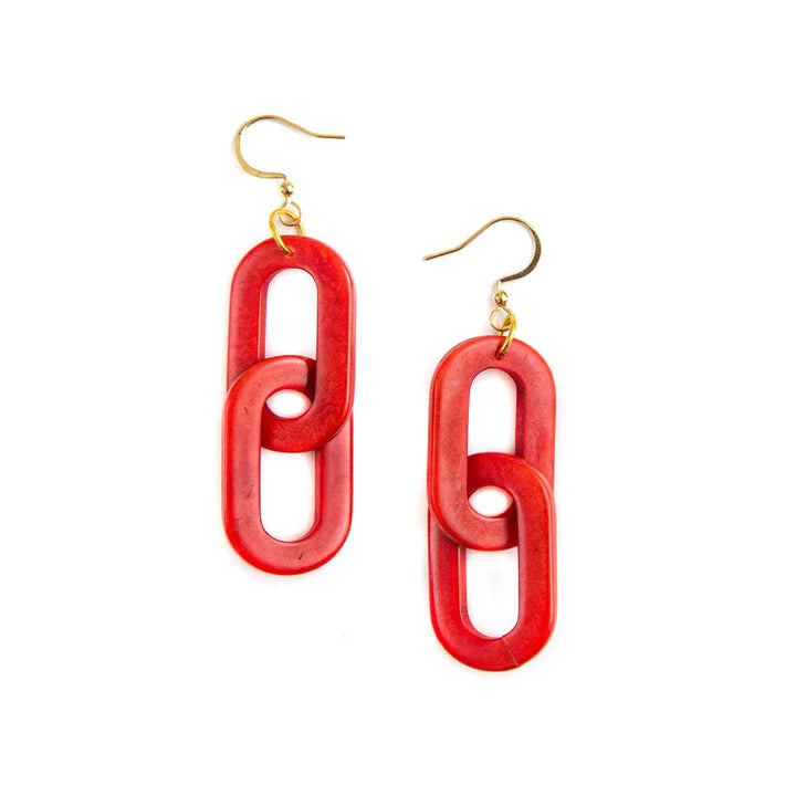 Tagua - Amaranta Earrings: Red