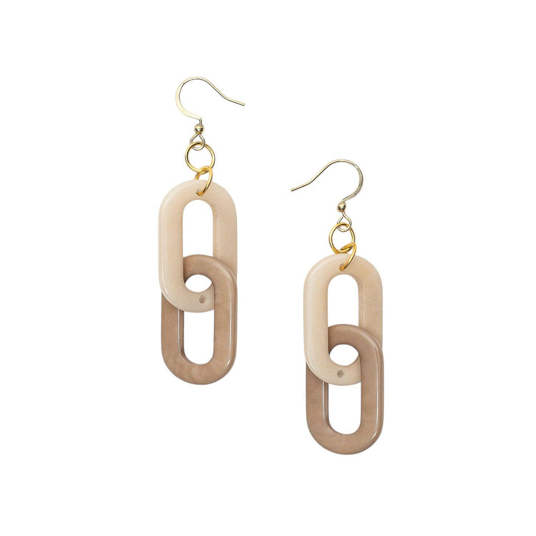 Tagua - Amaranta Earrings: Cafe con Leche/Ivory