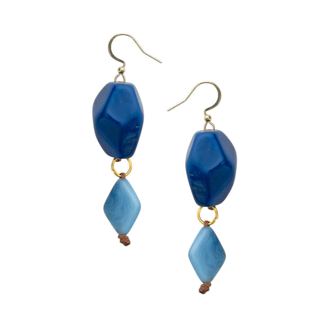 Tagua - Juno Earrings: Biscayne Bay/Royal Blue