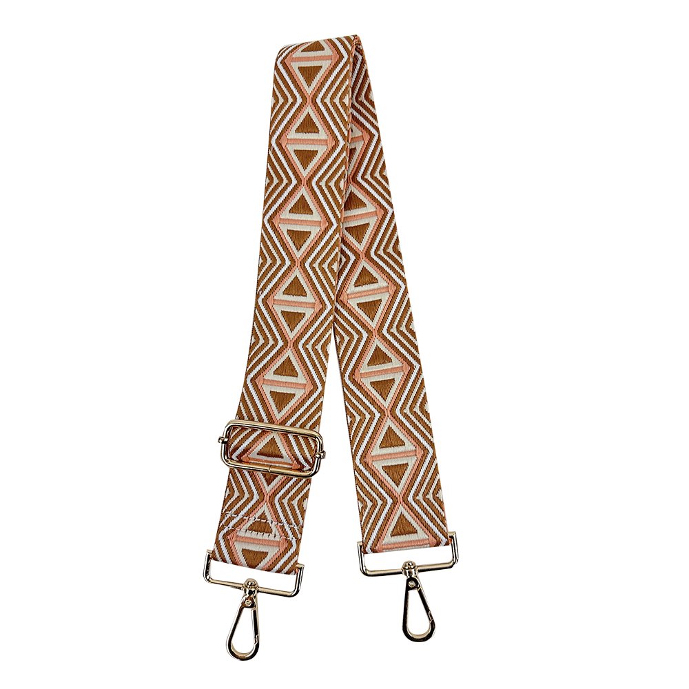 Ahdorned - 2" Quad Triangle Emb Bag Strap: Peach/Camel/Tan - Shorely Chic Boutique