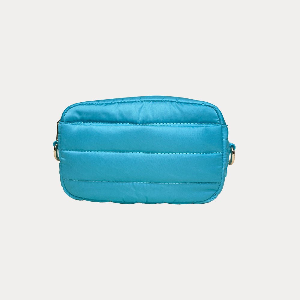 Ahdorned - Ella Quilted Puffy Zip Top Bag: Turq - Shorely Chic Boutique