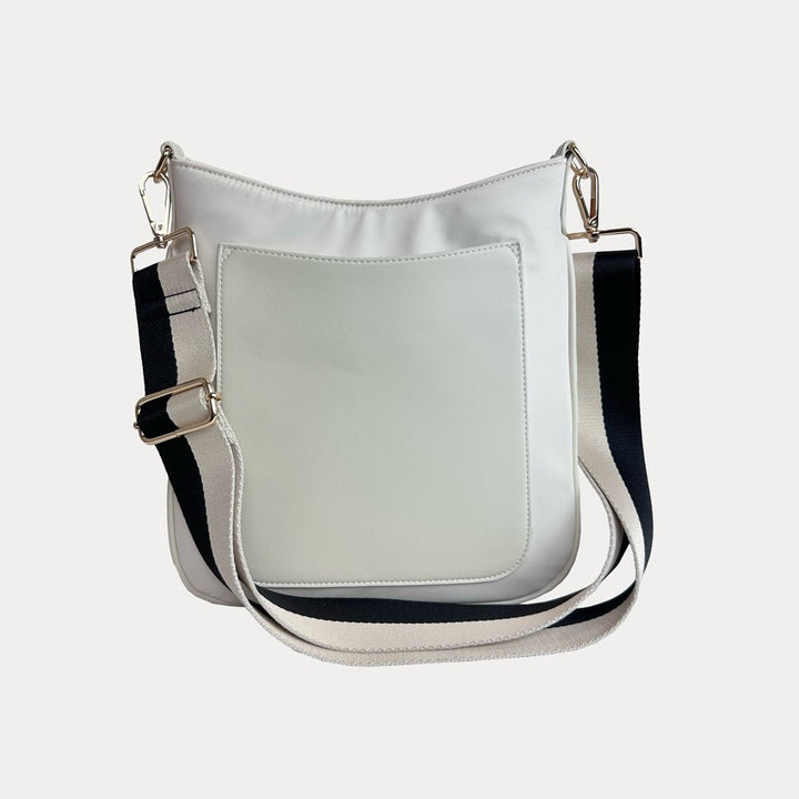 Ahdorned - Jackie Nylon & Vegan Messenger: Cream - Shorely Chic Boutique