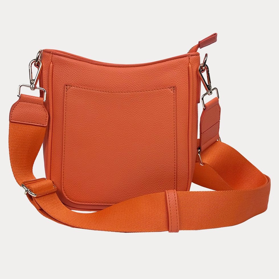 Ahdorned - Madelyn Vegan Pebble Leather Messenger: Orange - Shorely Chic Boutique