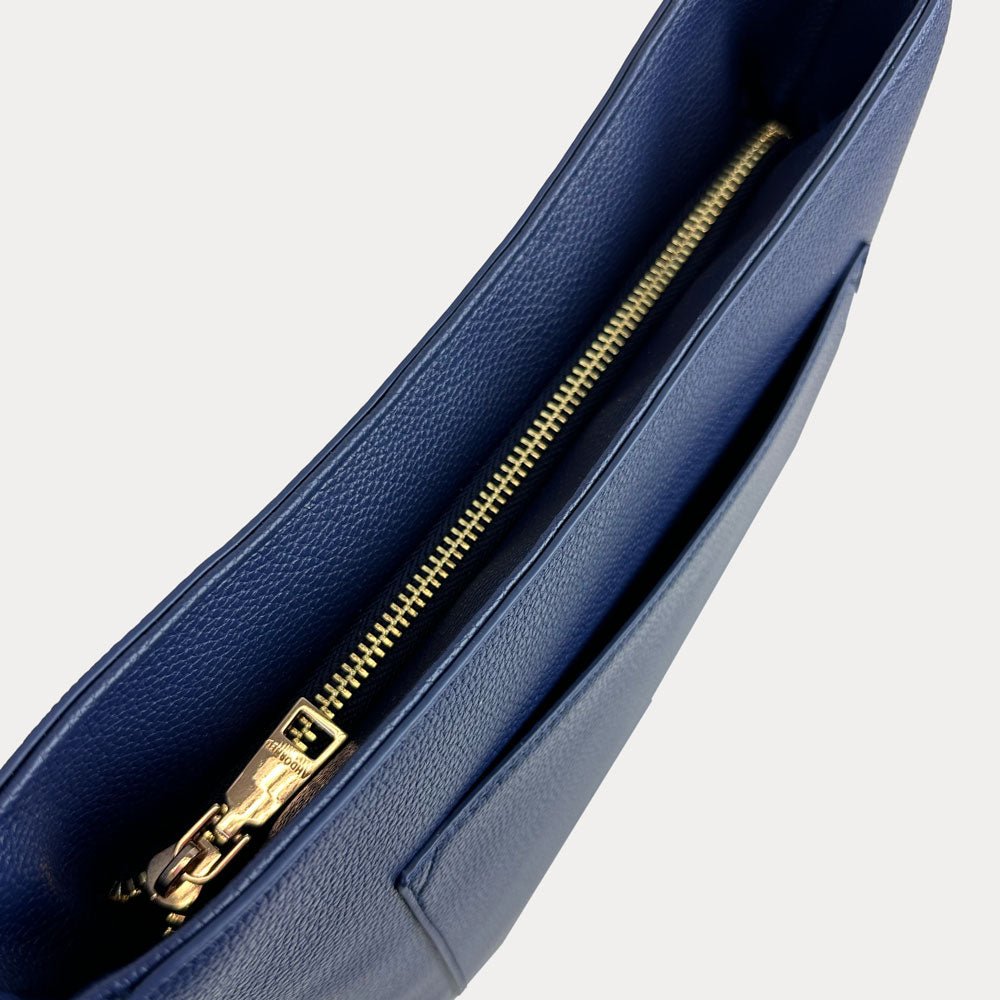 Ahdorned - Maxine Vegan Pebble Leather Messenger: Navy - Shorely Chic Boutique