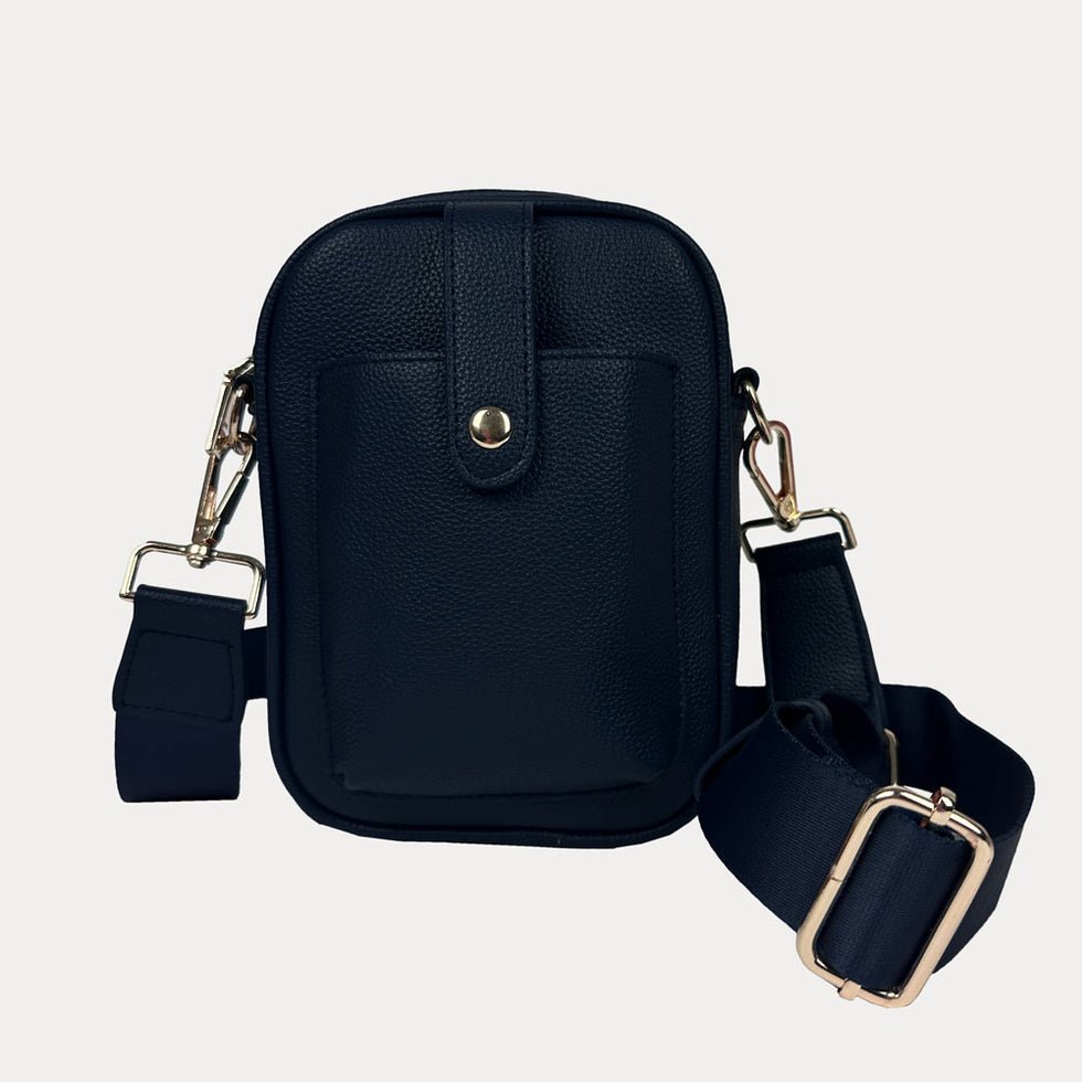 Ahdorned: Maya Vegan Leather Crossbody Phone Bag: Black - Shorely Chic Boutique