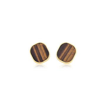 Ayla - Animale Earring: Gold/Tigers Eye - Shorely Chic Boutique