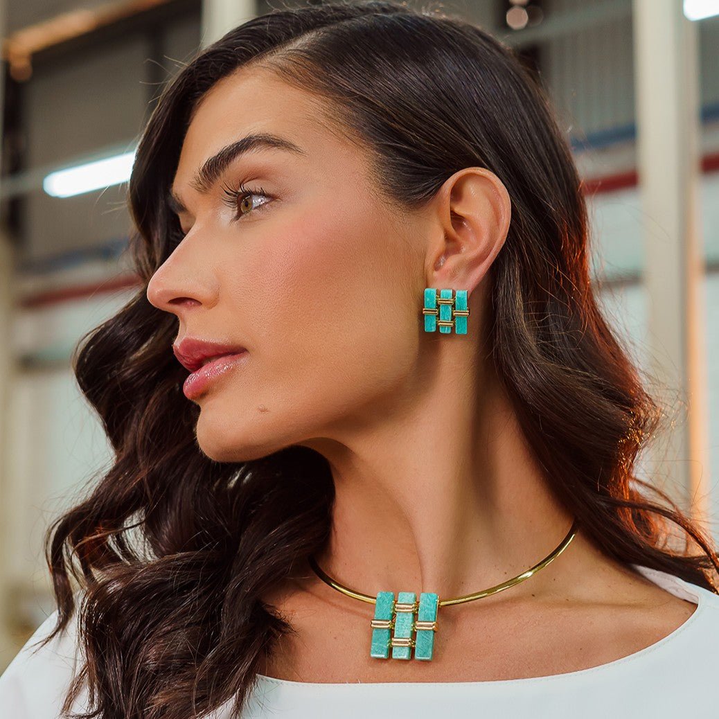 Ayla - Heranca Earring: Green Amazonite - Shorely Chic Boutique