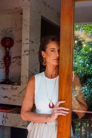 Ayla - Infinito Necklace: Burgundy Resin/Gold - Shorely Chic Boutique