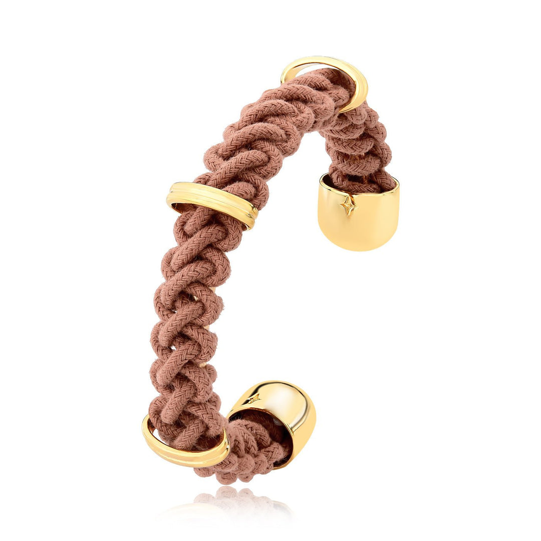 Ayla - Macrame Bracelet: Cappuccino/Gold - Shorely Chic Boutique